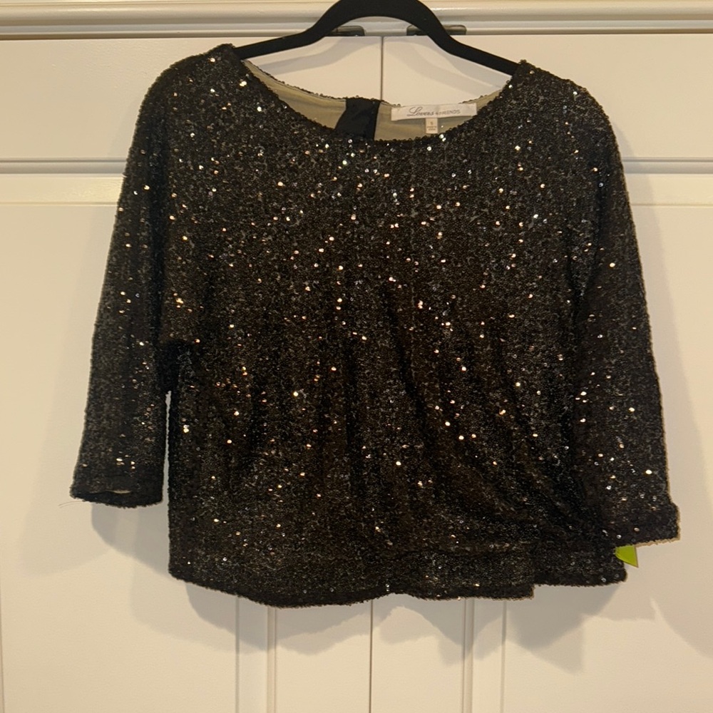 Sequin Black Top